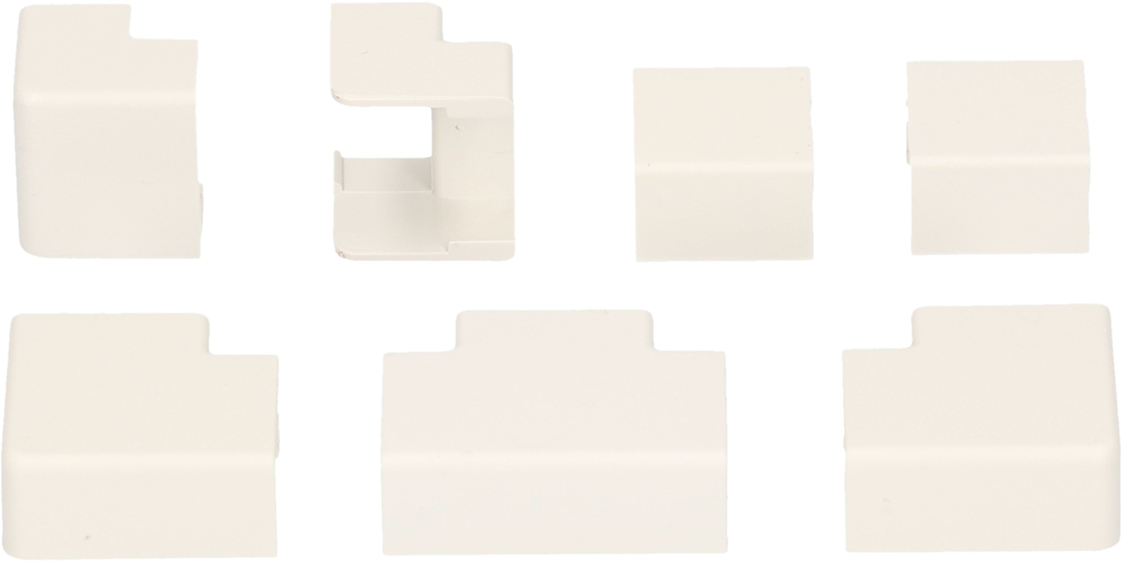 Raccords de goulotte 12x7mm blanc assorti 7 pcs.