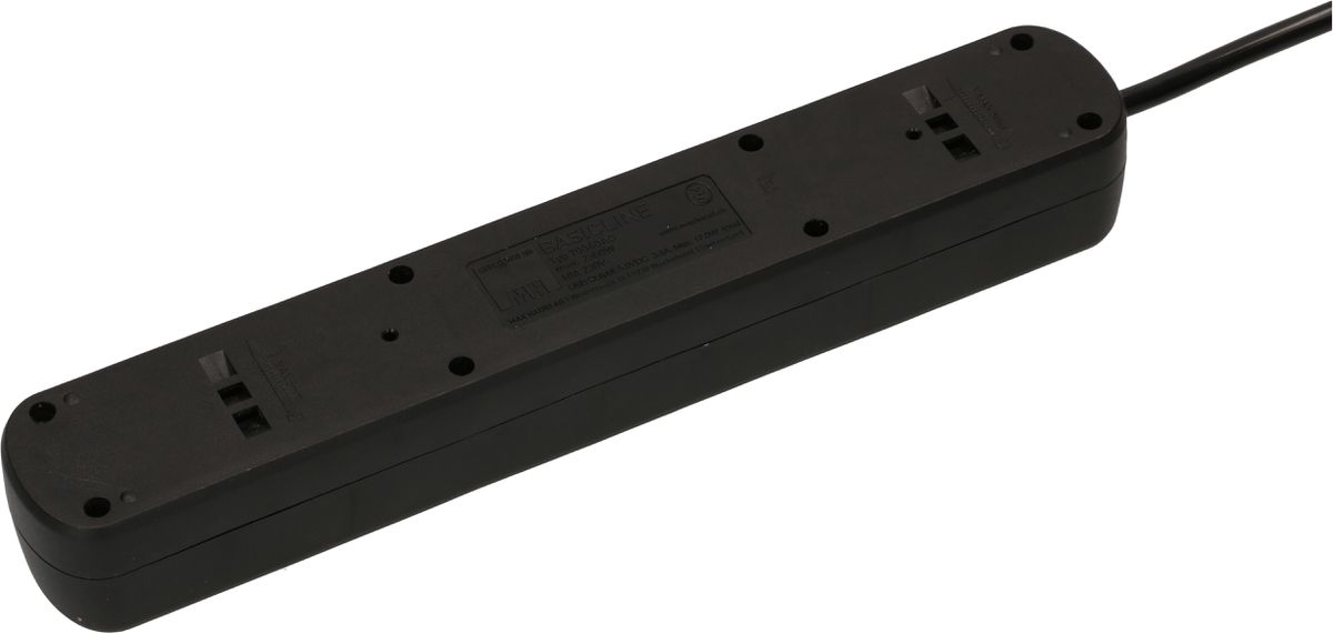 multiprise Basic Line 4x type 13 90° USB A+C nr interrupteur 1.5m