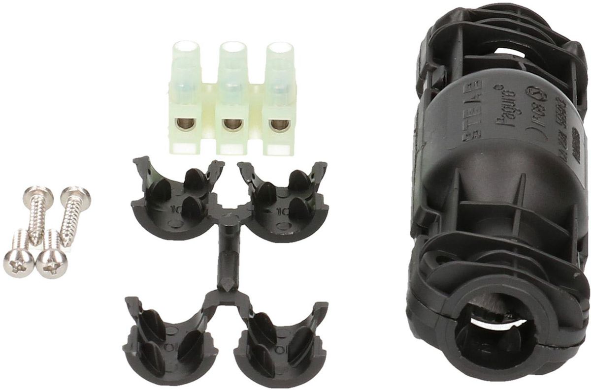 Boîte de connexion 3x2.5 mm2 IP68 Paguro noir