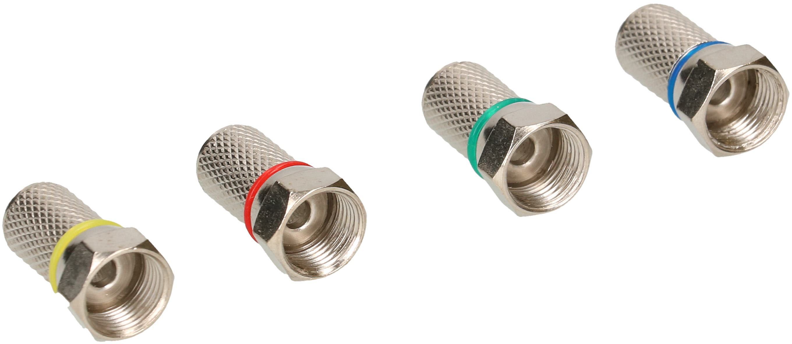 fiche F à visser D=7mm avec 8 anneaux de couleur 4 pièces