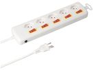 Steckdosenleiste Multi-Switch 5x Typ 13 BS weiss Schalter 1.5m