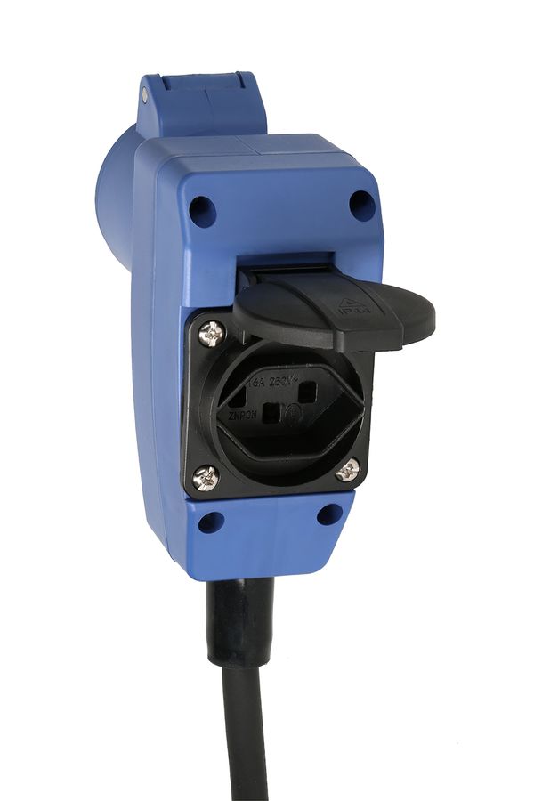 Prolunga CEE H07RN-F3G1.5 nero 1.5m IP44 3 poli angolata