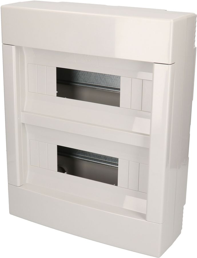 petite distribution AP 2 rangs 24 modules gris IP40