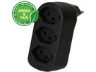 multi adaptateur ADAPT 3x type 13 noir rotatif Green+Fair