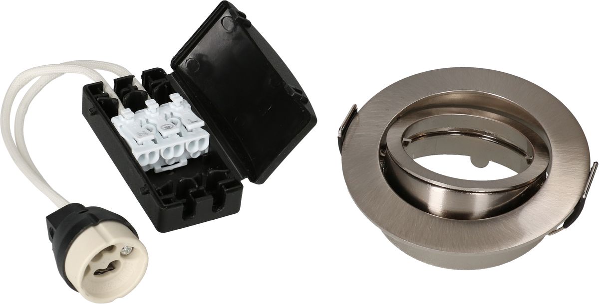 telaio di montaggio Ø68 cromo per lampade a LED con base GU10