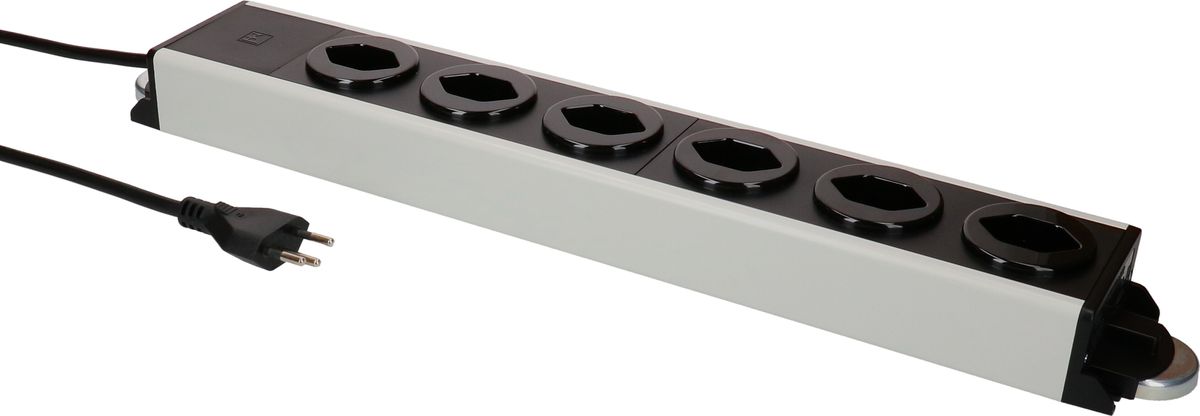 multipresa Power Line 6x tipo 13 grigio/nero 1.5m magnete