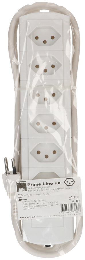 multiprise Prime Line 6x type 13 blanc 1.5m