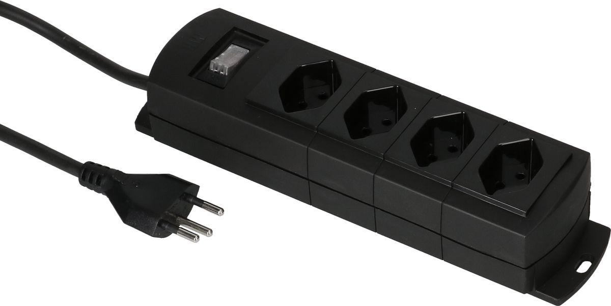 Steckdosenleiste Prime Line 4x Typ 13 schwarz Schalter 3m