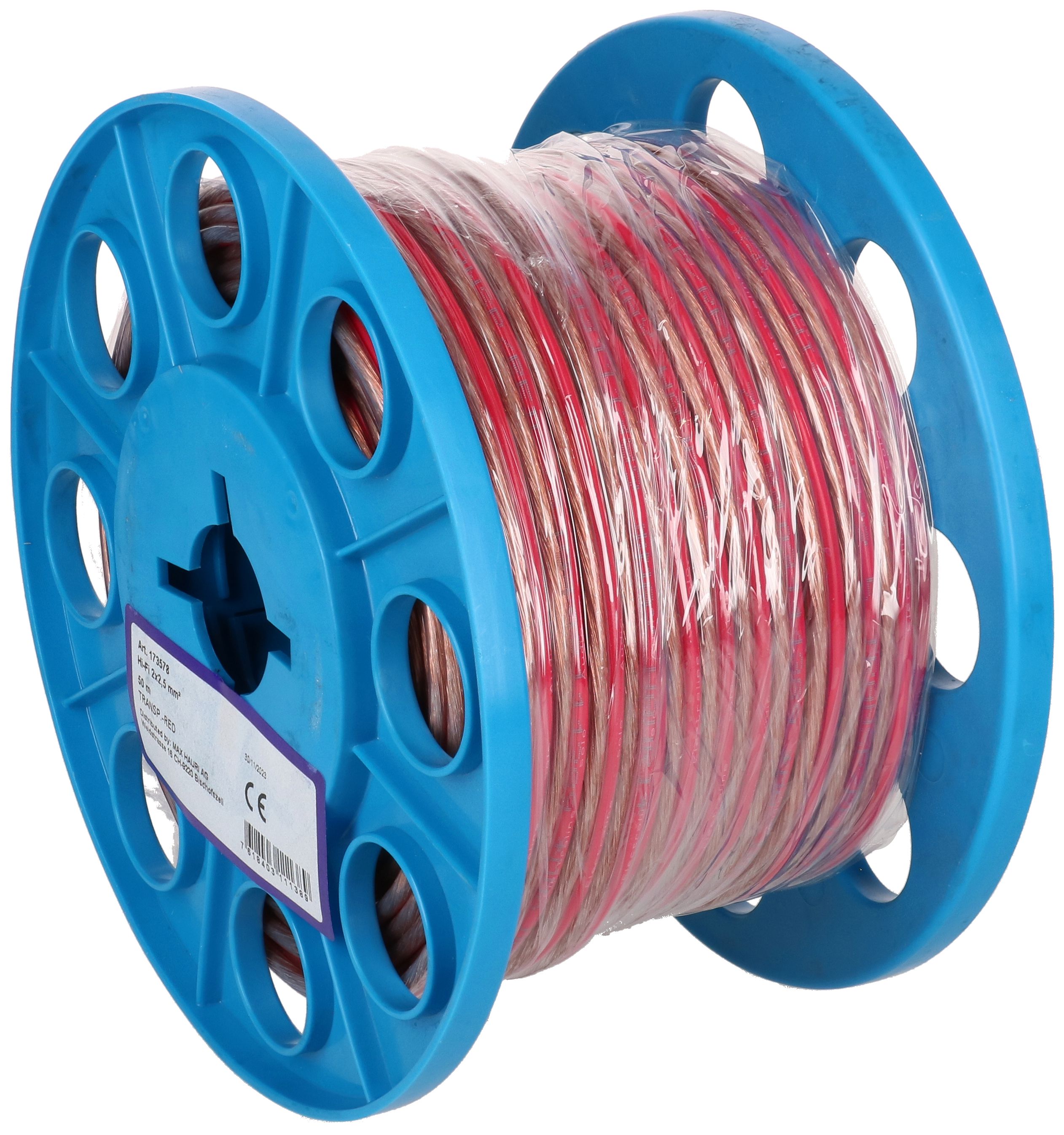 câble de haut-parleur 2x2.5mm² transparent