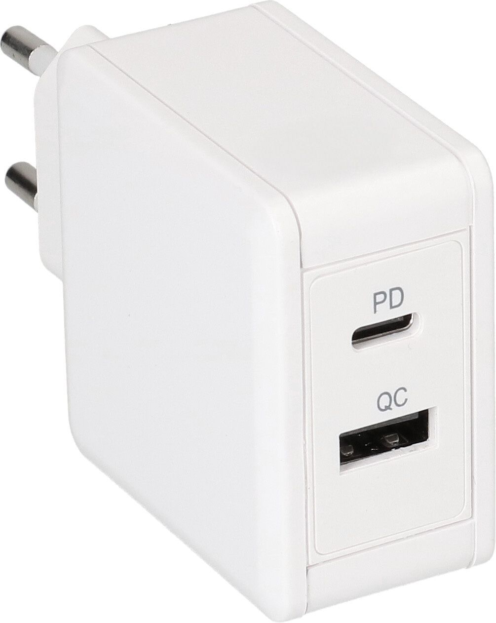 adattatore di ricarica rapida USB 1x USB-C PD 1x USB-A 45W bianco
