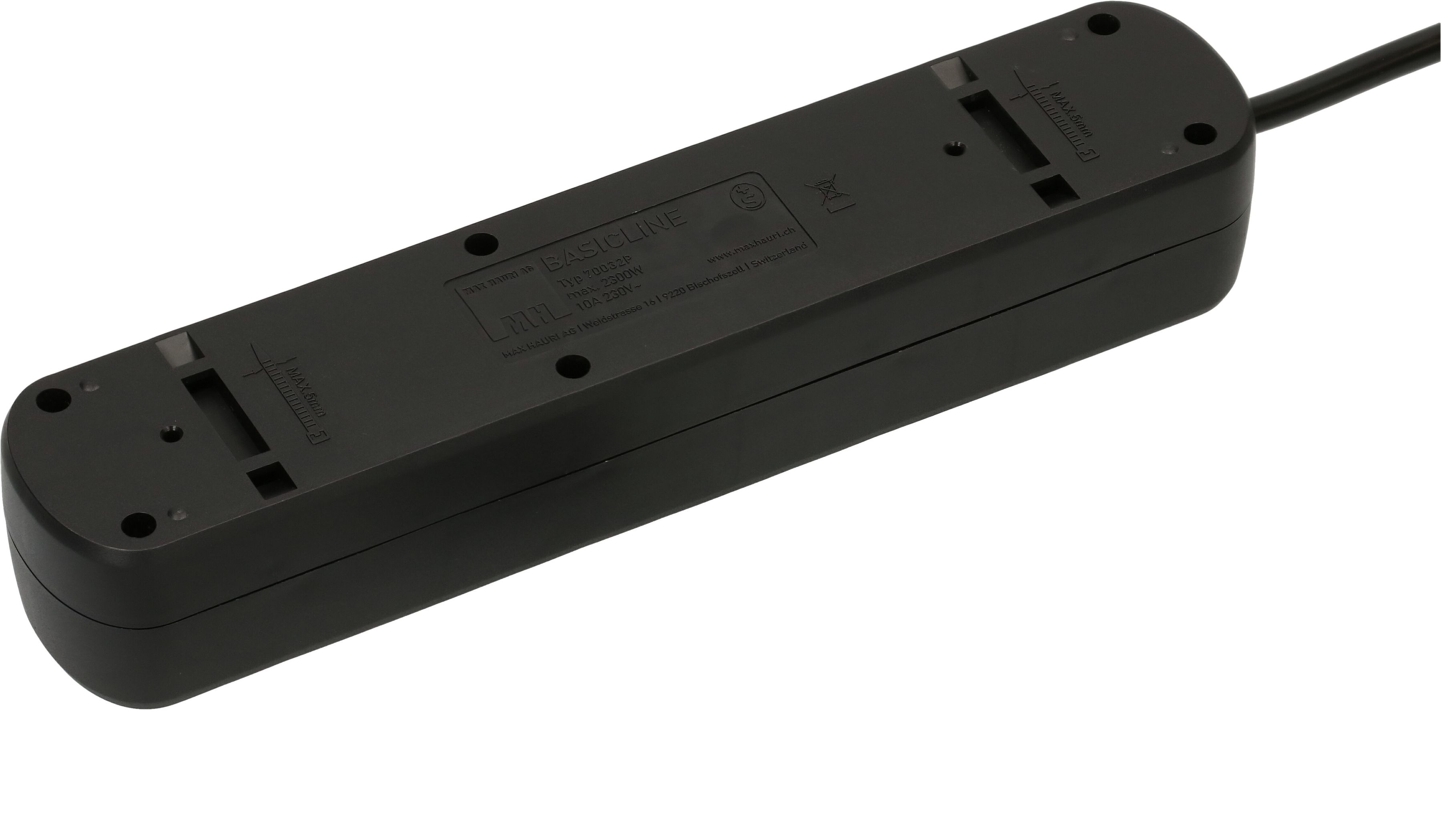 multiprise Basic Line 3x type 13 2x Schuko noir 1.5m