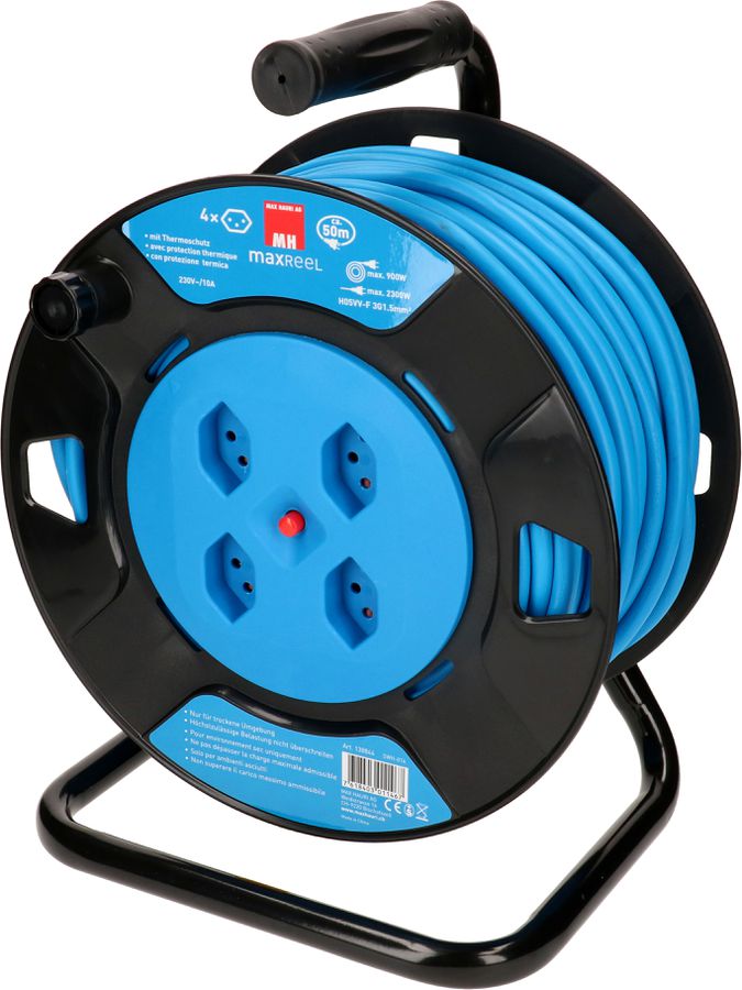 enrouleur de câble 4x type 13 50m noir bleu