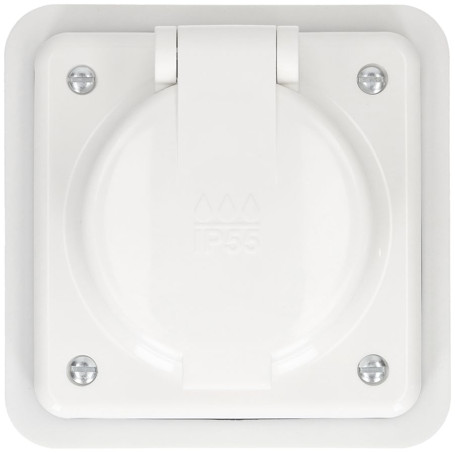 presa 1x tipo 13 dim.1x1 INC Mica Nass IP55 bianco