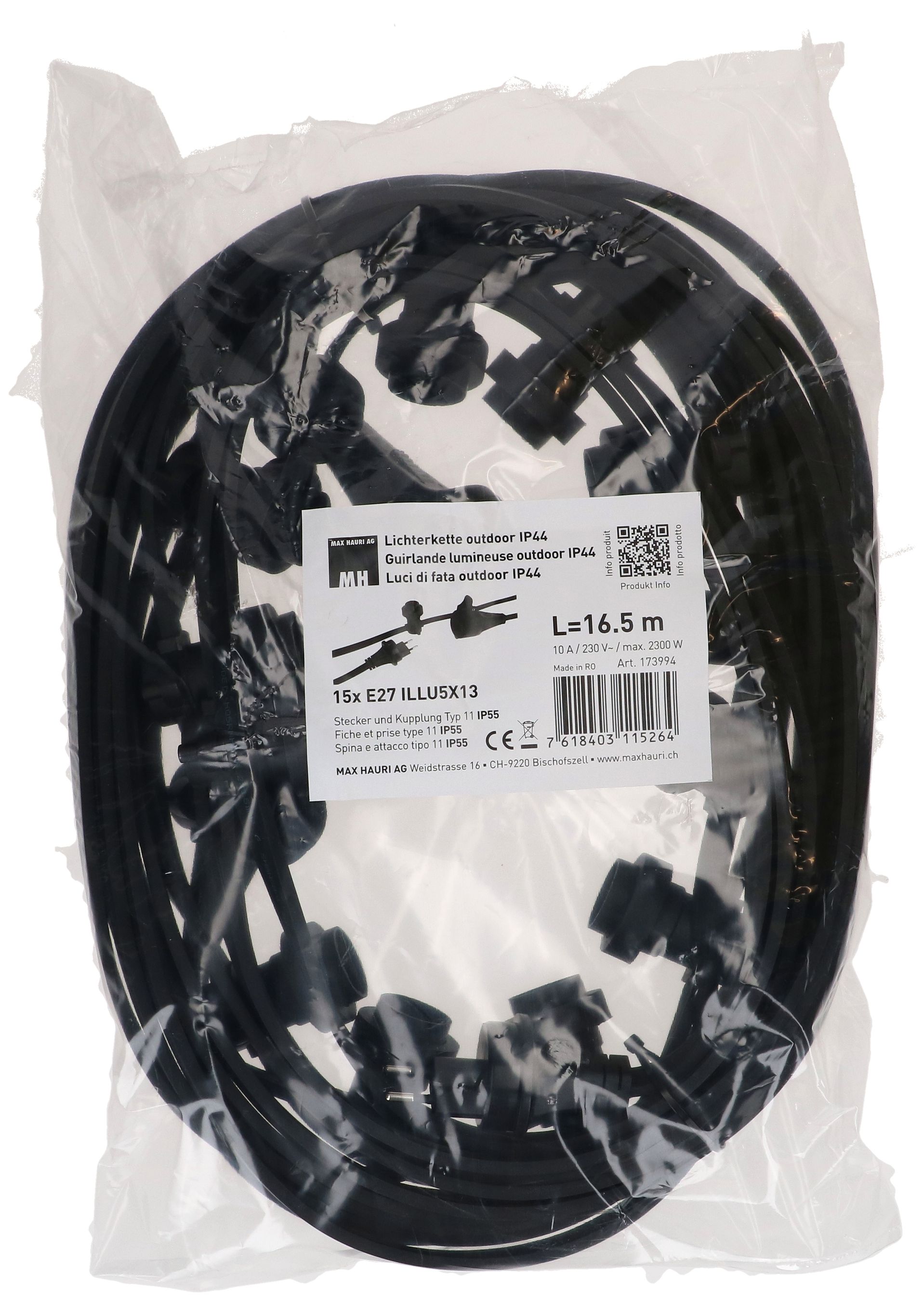 guirlande lumineuse outdoor 15x E27 ILLU5X13 16.5m type 11 IP55