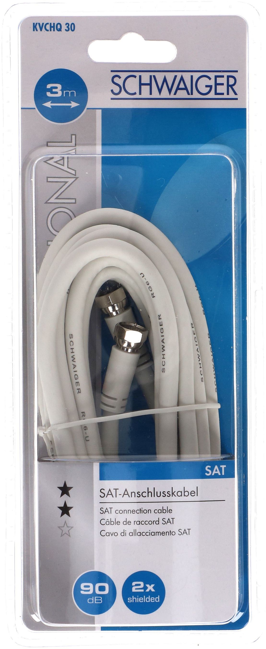 câble de raccordement SAT 90dB 3m blanc