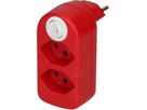 Multi adaptateur ADAPT 2x type 13 rouge rotatif interr. BS