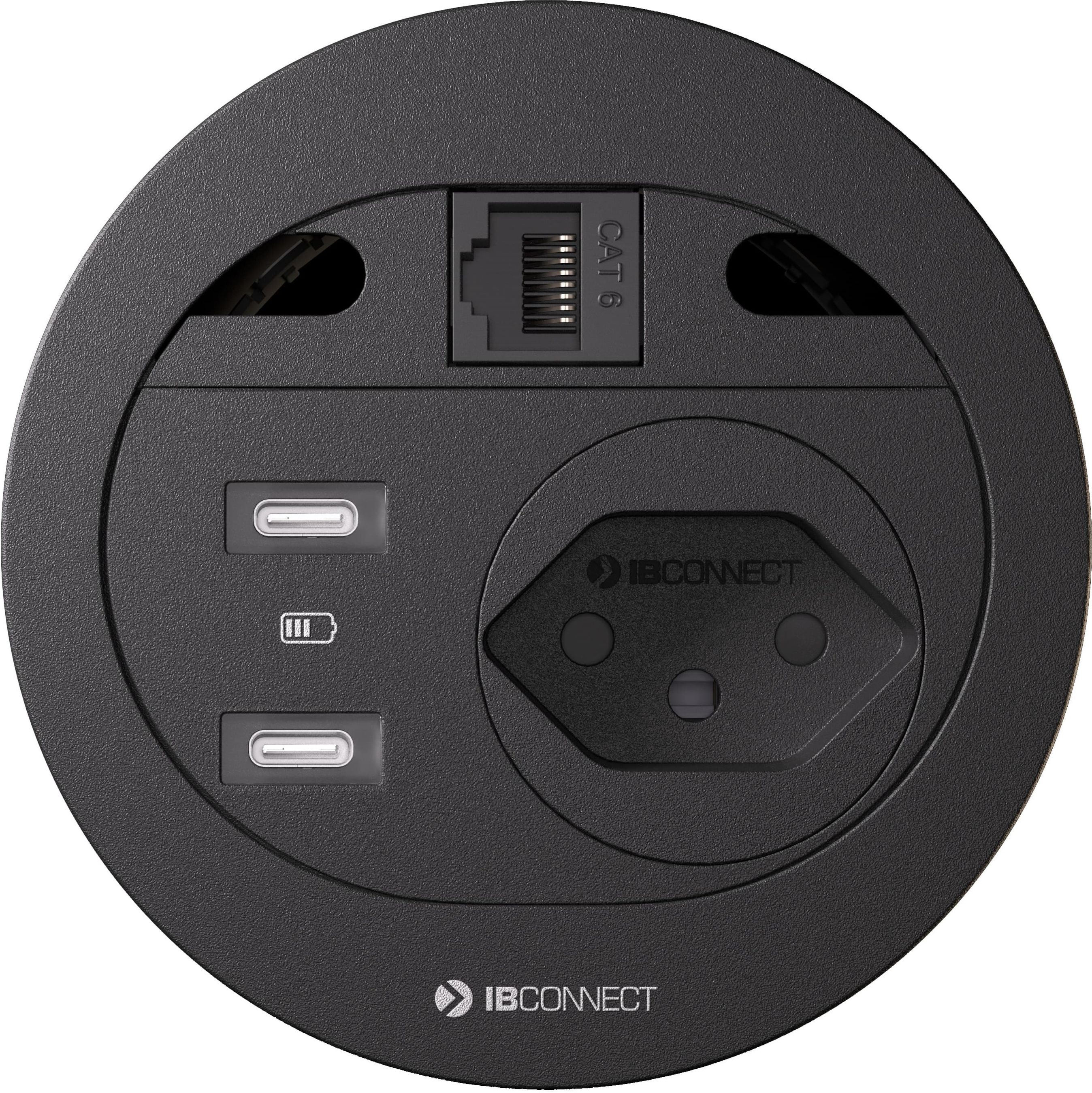 DIVUS bloc multiprise noir 1x type 13 2x USB-C 1x RJ45