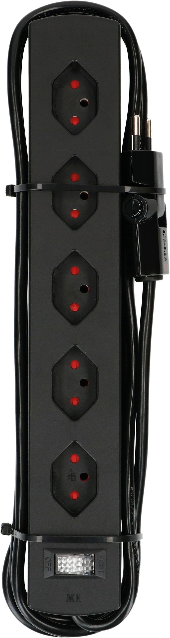 multiprise Safety Line 5x type 13 90° BS nr interrupteur 2m cli.
