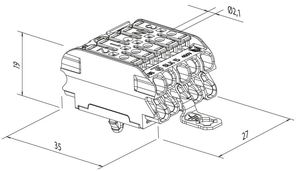 SLK5 borne de connexion 5 pôles 0.5-2.5mm2