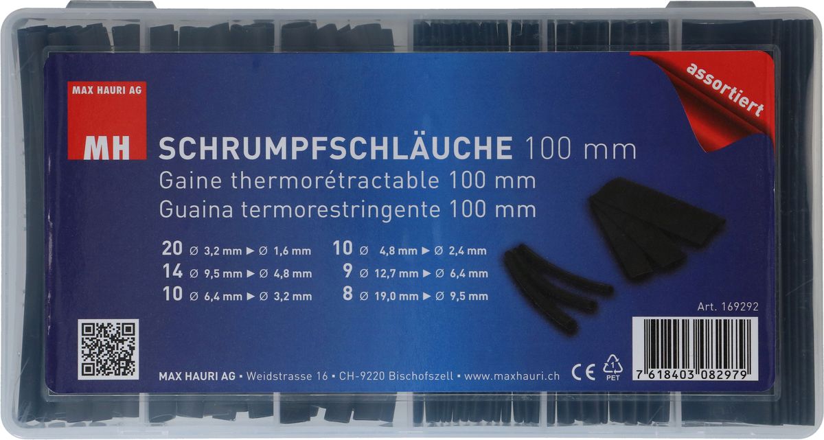 boîte gaine thermorétractable assortie noir