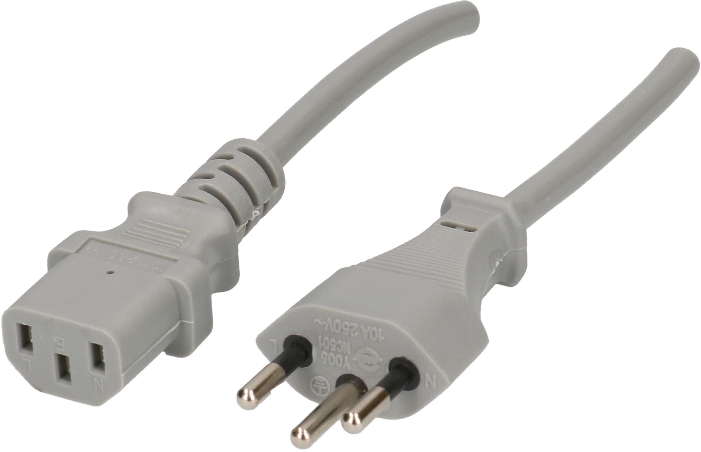 câble d'appareil TD H05VV-F3G0.75 2m gris type 12/C13