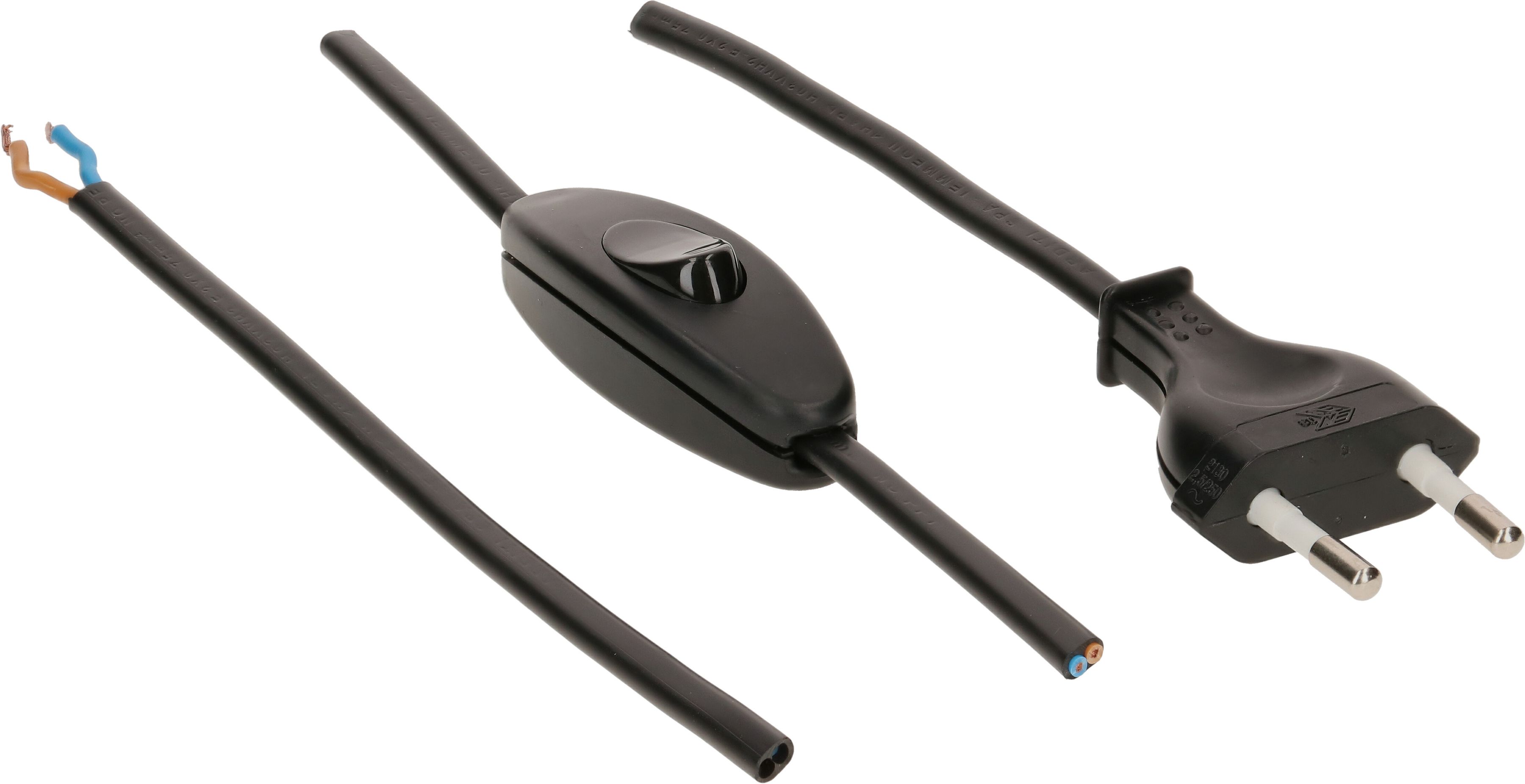 TDLF câble secteur H03VVH2-F2x0.75 2m noir T26