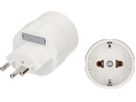 adaptateur de voyage type 12 / Schuko USA Japon 3/2-pôles blanc
