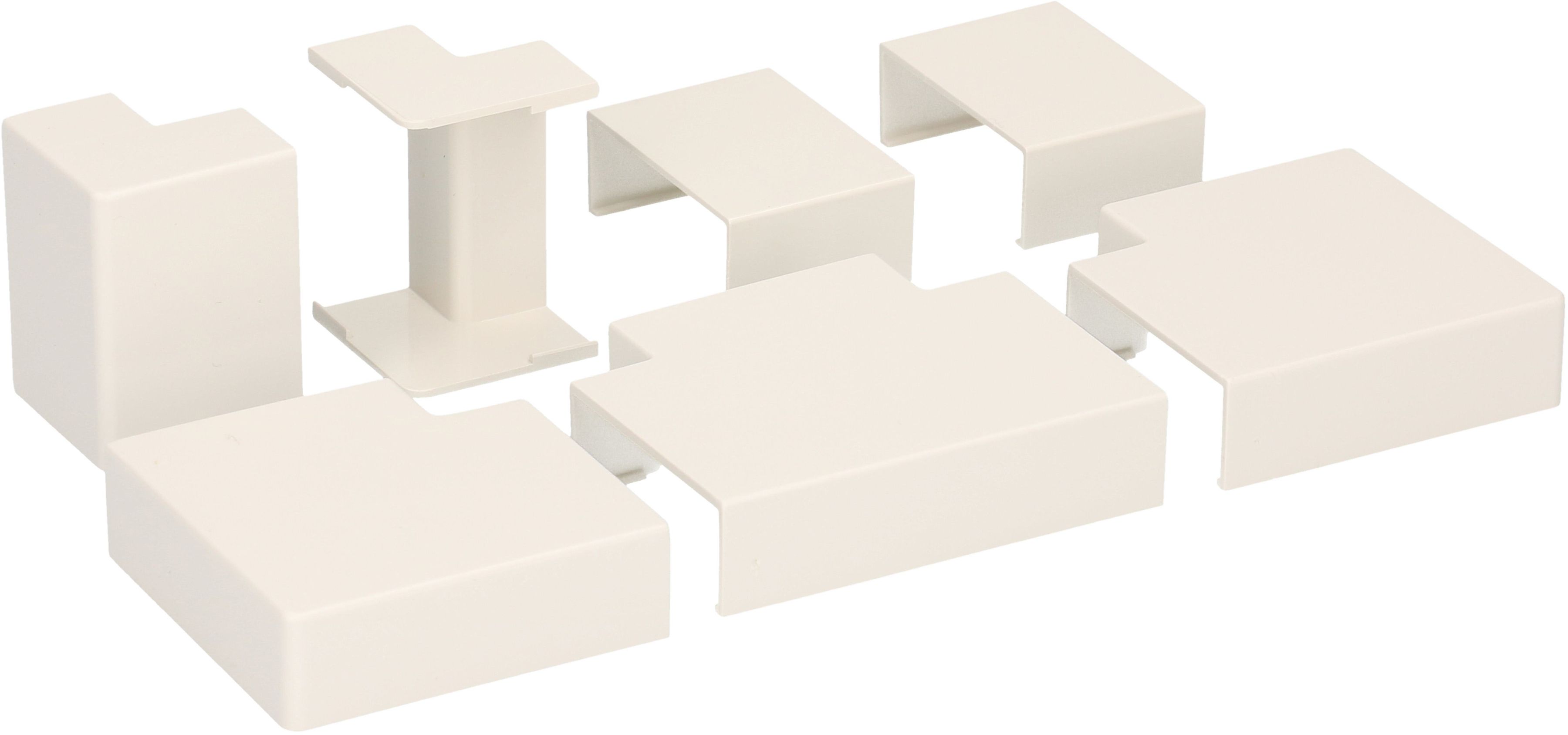 Raccords de goulotte 30x11.5mm blanc assorti 7 pcs.