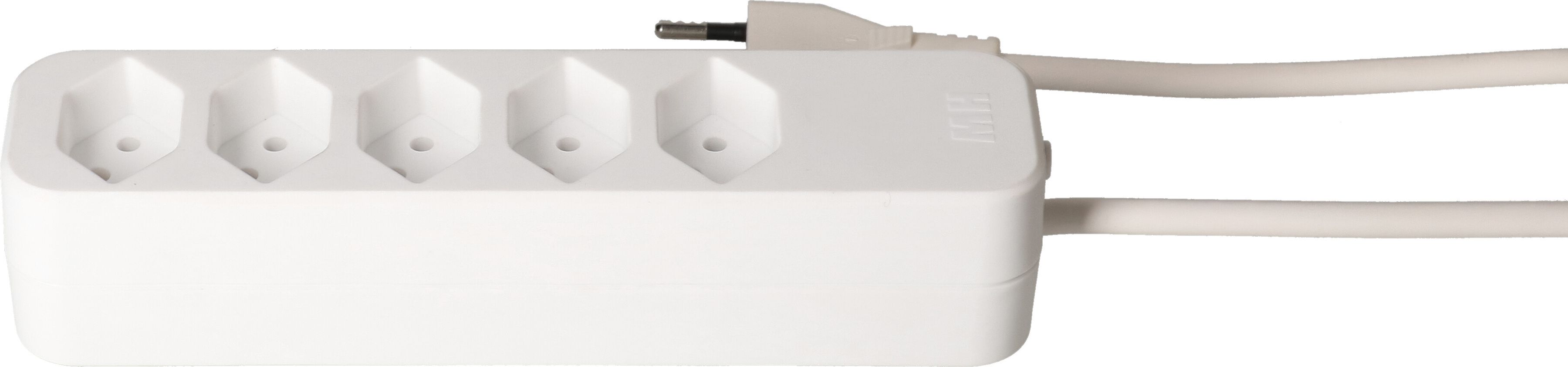 multiprise Swiss Line 5x type 13 blanc 5m