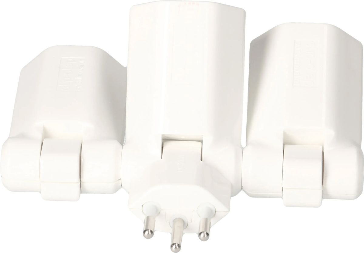 multi adaptateur clip-clap 3x type 13 3 pôles blanc BS