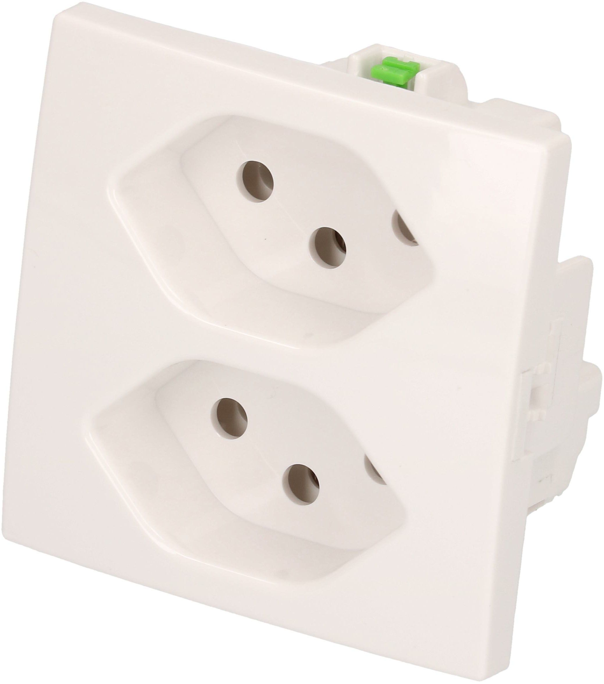 Steckdose 2x Typ 13 Einbau Max Hauri weiss