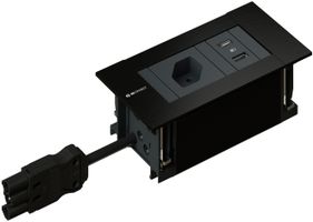 INTRO2.0 bloc multiprise noir 1x type 13 1x USB-A/C