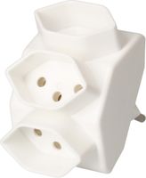 multi adaptateur 3x type 13 3 pôles blanc