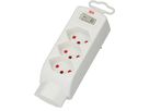 multi adaptateur Safety Line 4x type 13 3-pôles blanc +interrup.