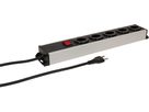 Steckdosenleiste Power Line 5x Typ 23 grau/schwarz Schalter 5.0m
