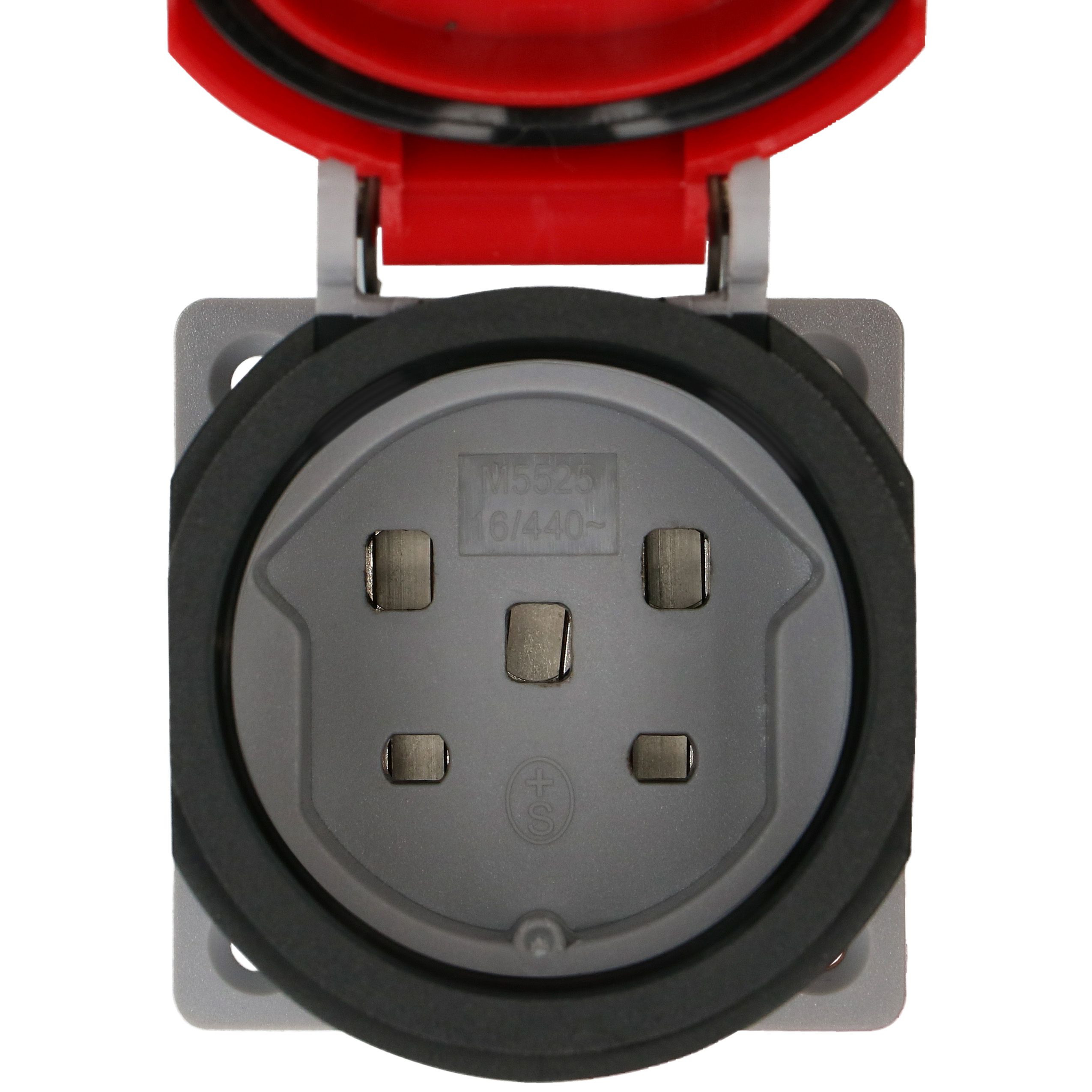 prise à encastrer 1x type 25 3L+N+PE Max Hauri IP55 gris/rouge