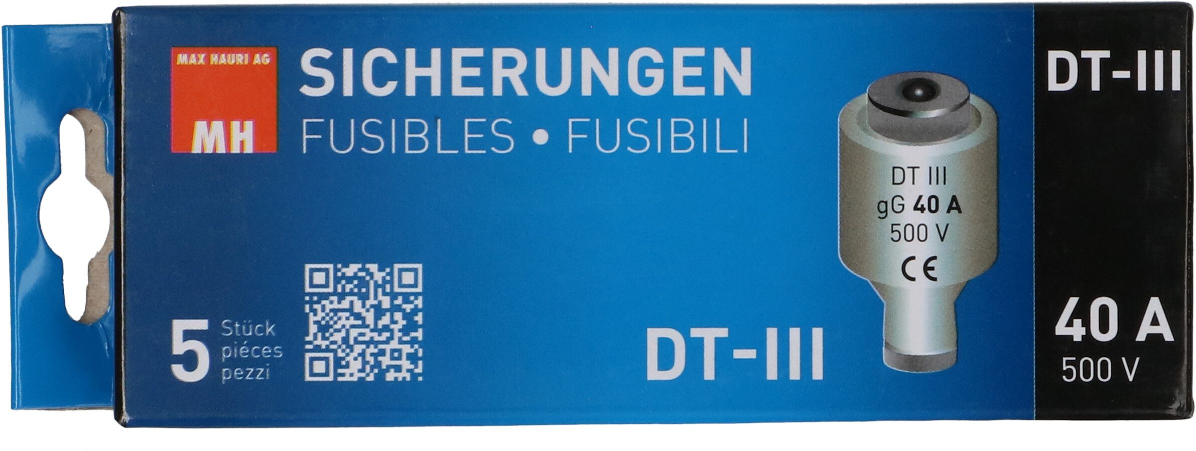 fusible 40A retardé 500V DT-III / 5 pièces