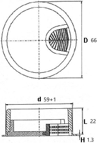 passe-câble Easy-Duct-60M22-V2A aspect acier inoxydable
