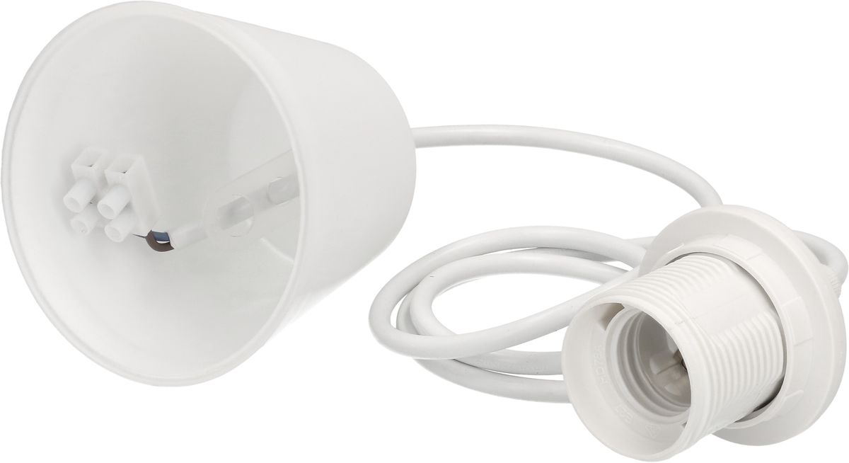 suspension de lampe E27 blanc L=0.7m
