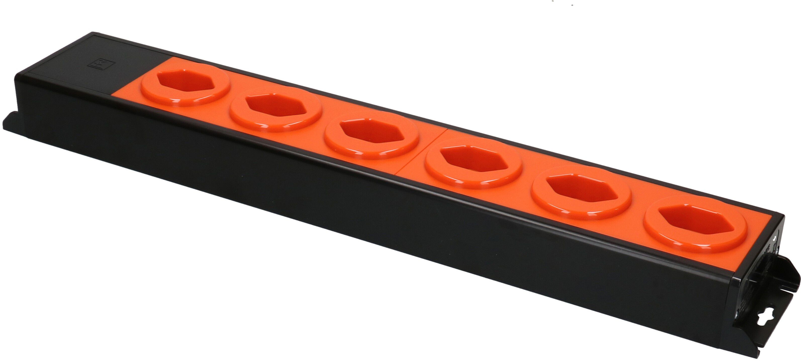 multiprise Power Line 6x type 13 noir/orange