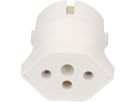adaptateur fixe Schuko / type 13 CEE 7/7 blanc