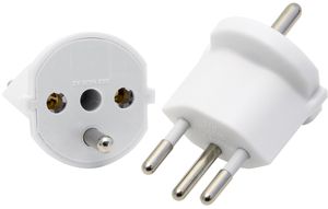 adaptateur fixe type 12 / Schuko CEE 7/7 blanc