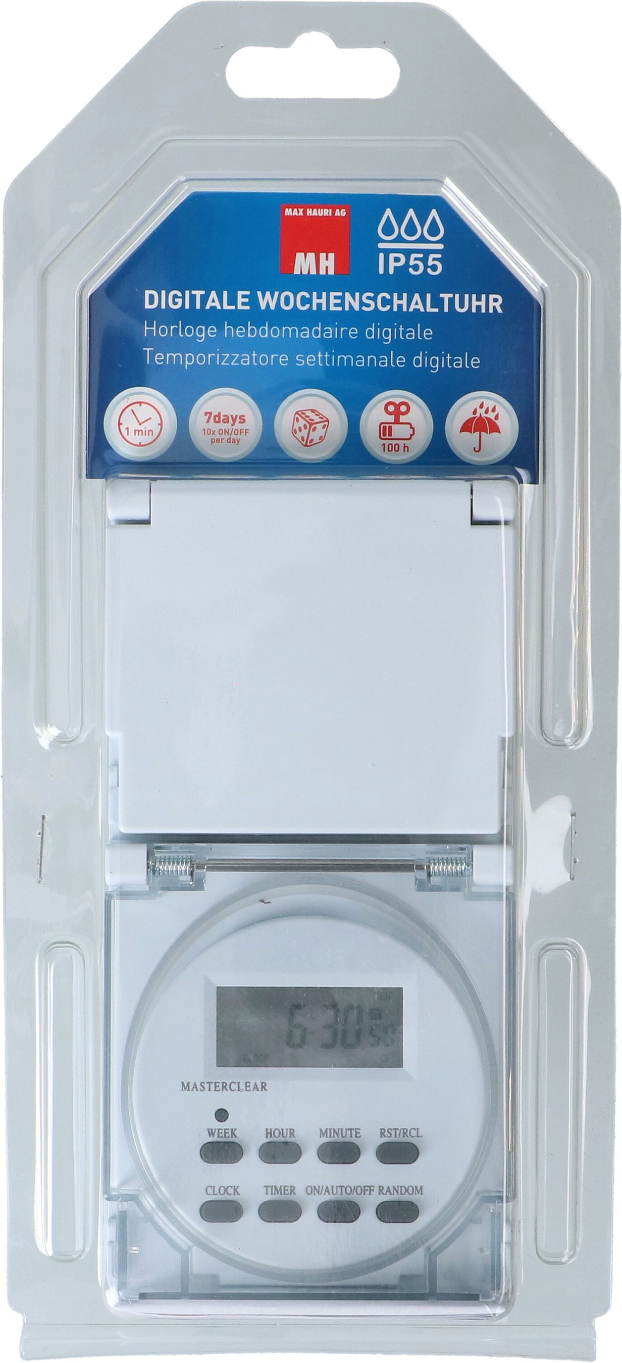 programmateur horaire numériques blanc IP55