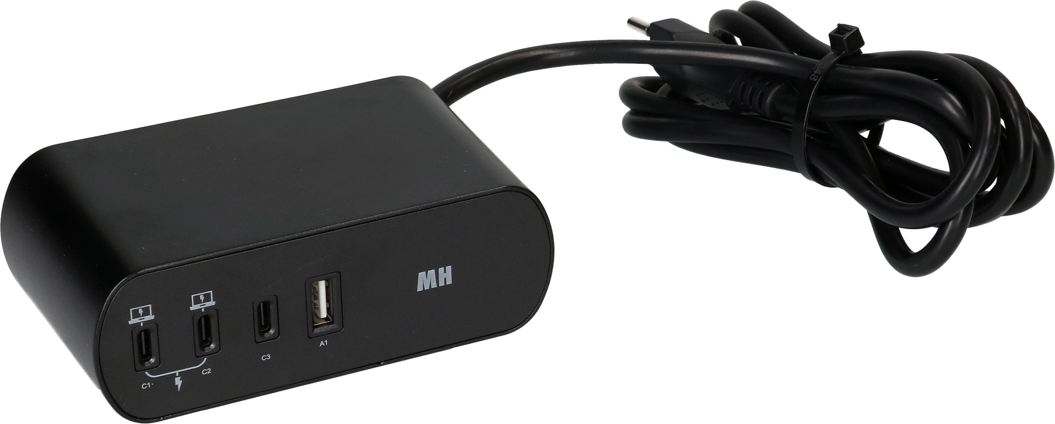 Desktop Charger PD65W 3x USB-C 1x USB-A 2x type 13 noir