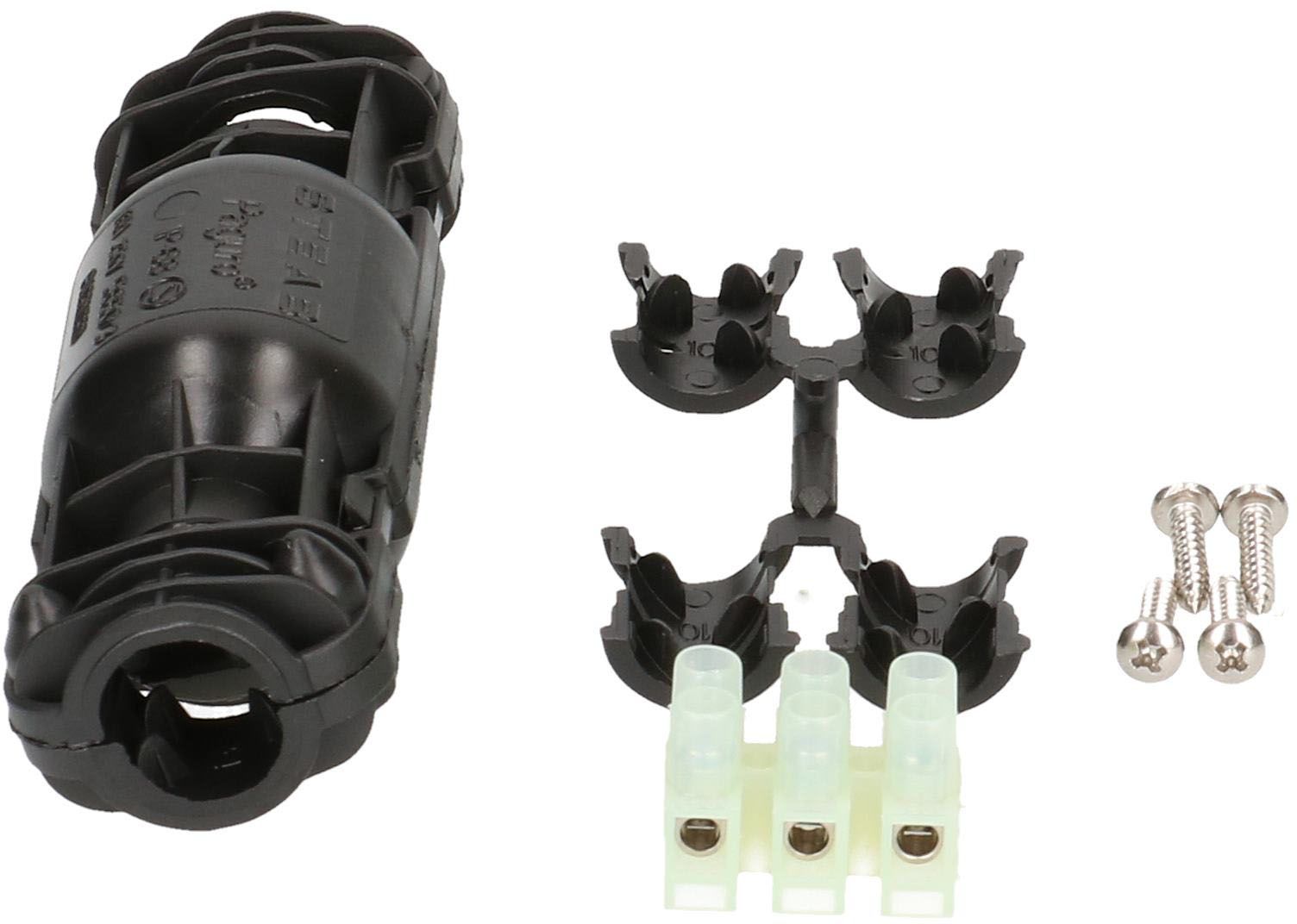 Boîte de connexion 3x2.5 mm2 IP68 Paguro noir