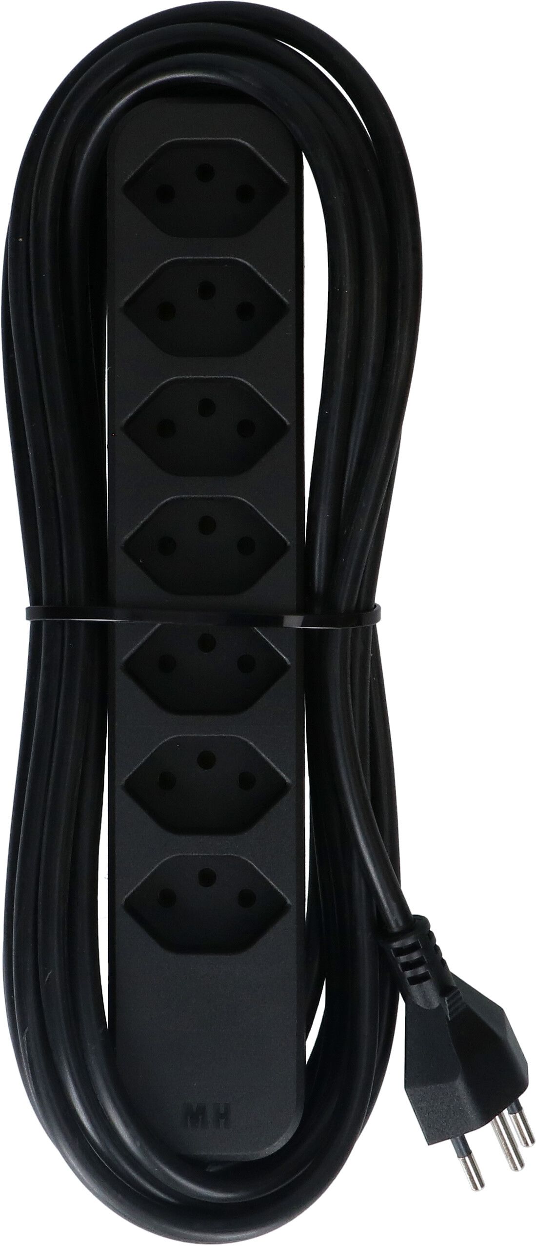 Steckdosenleiste Swiss Line 7x Typ 13 schwarz Magnet 5m