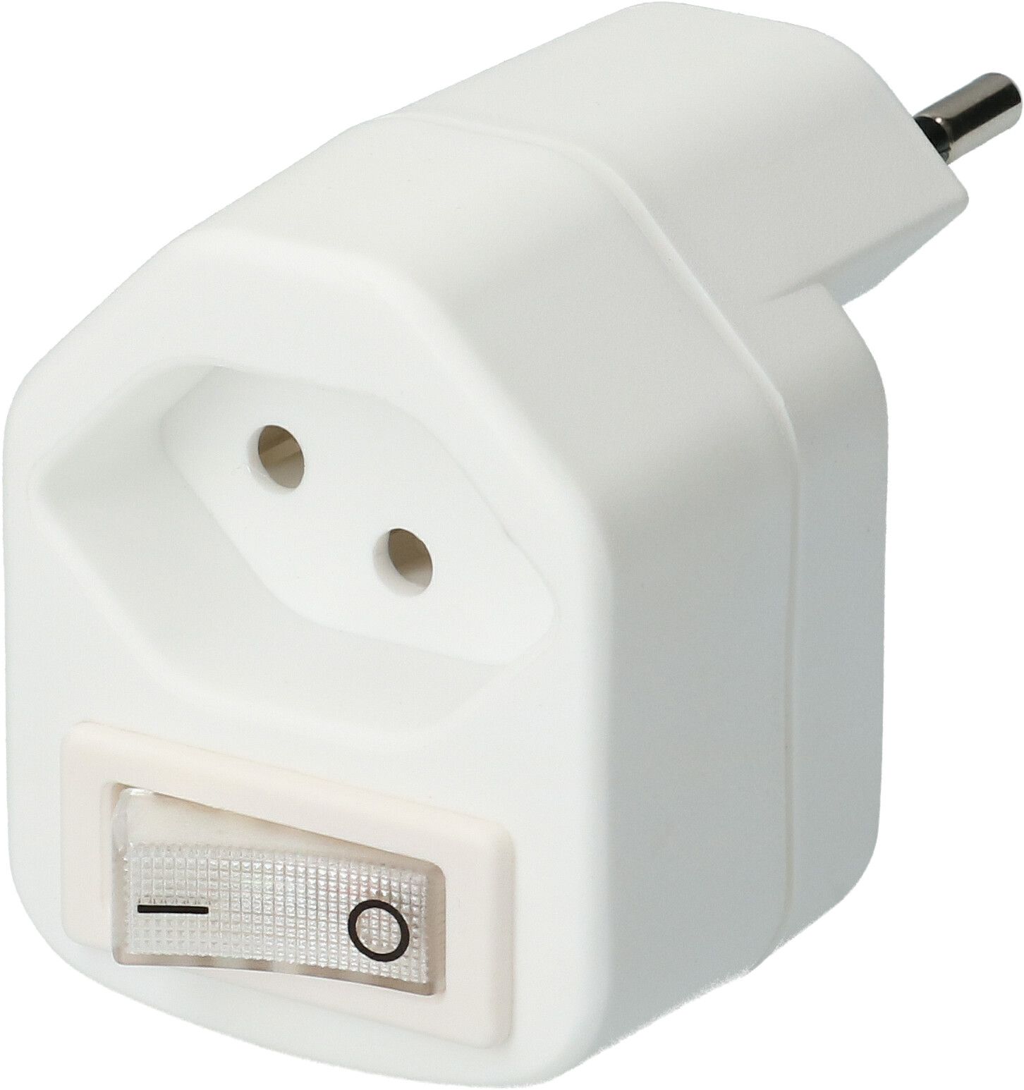 multi adaptateur 1x type 13 3 pôles blanc interrupteur