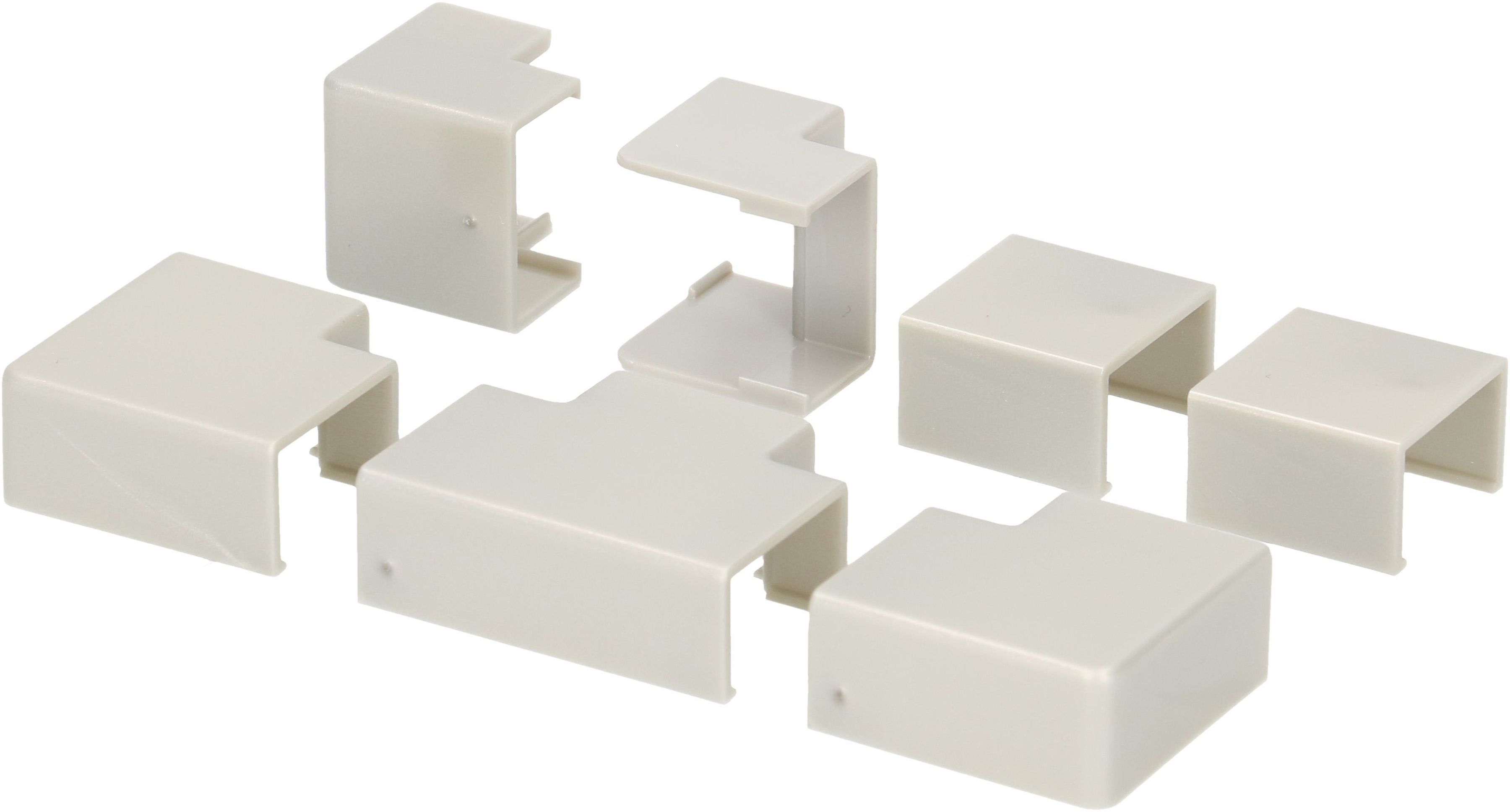 Raccords de goulotte 16x10mm gris assorti 7 pcs.