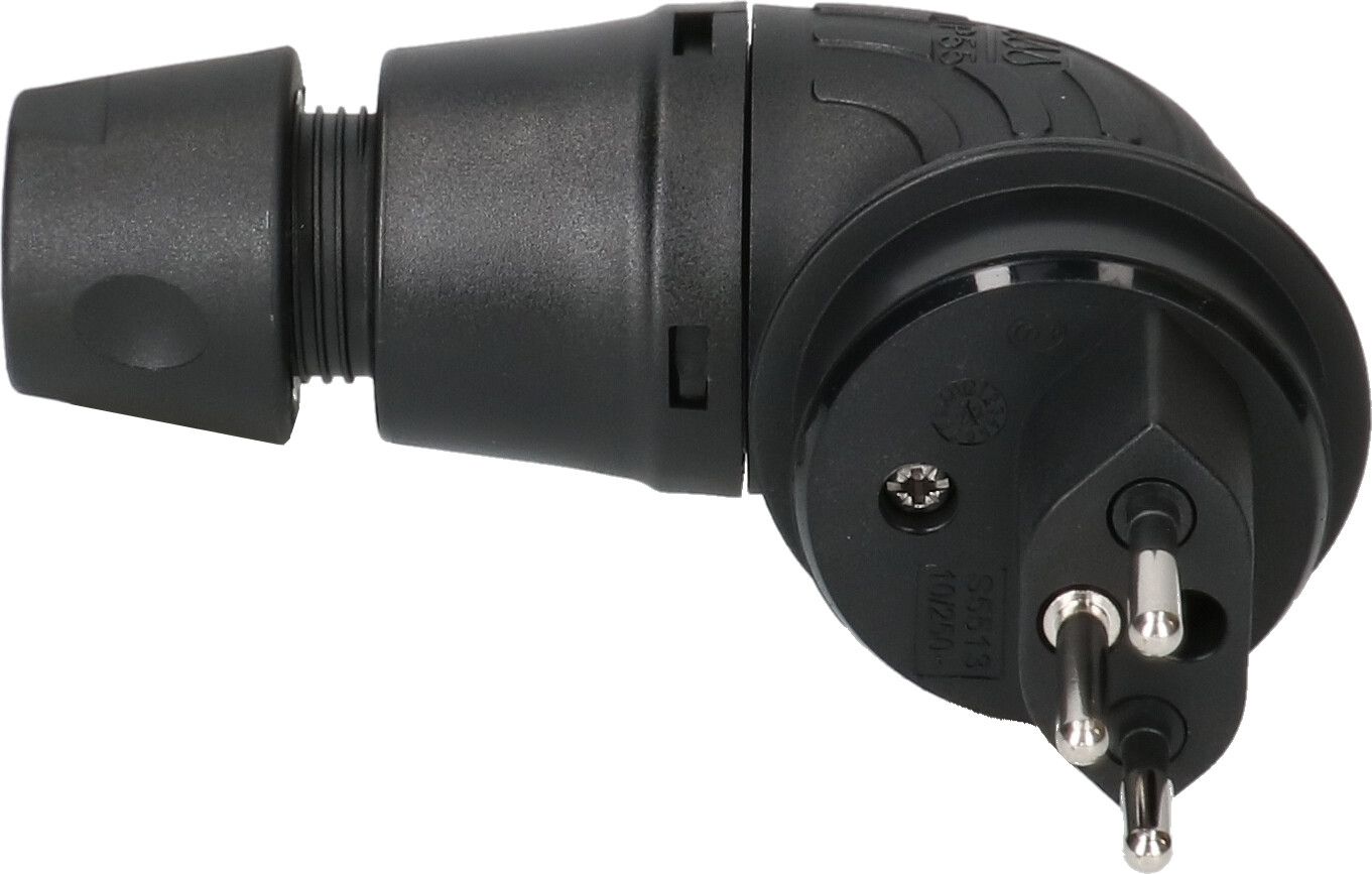 fiche TH type 13 coudée 3 pôles noir IP55