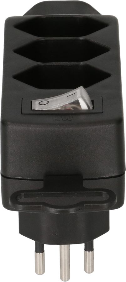 Multi adaptateur Safety Line 4x type 13 3-pôles noir +interrup.